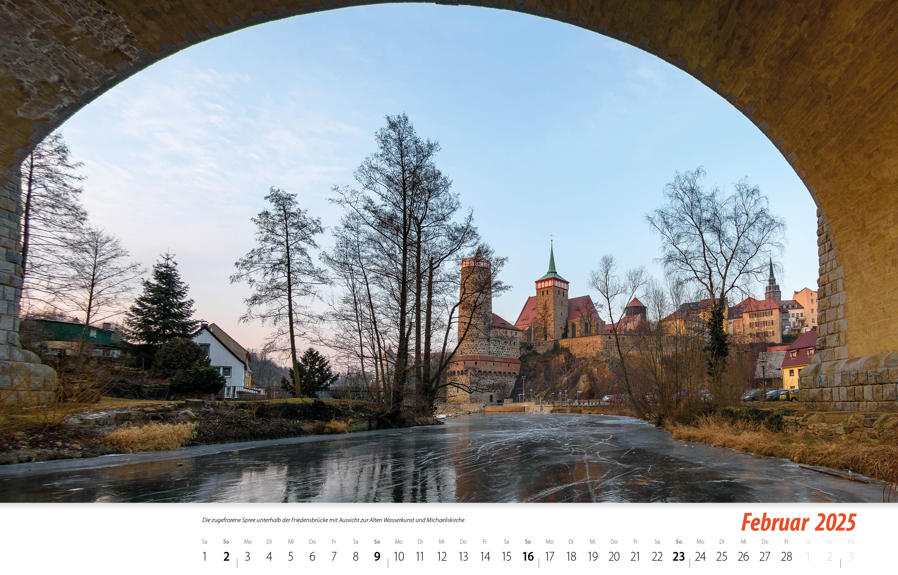 Bautzen Kalender 2025 vorgedruckt Februar 2025