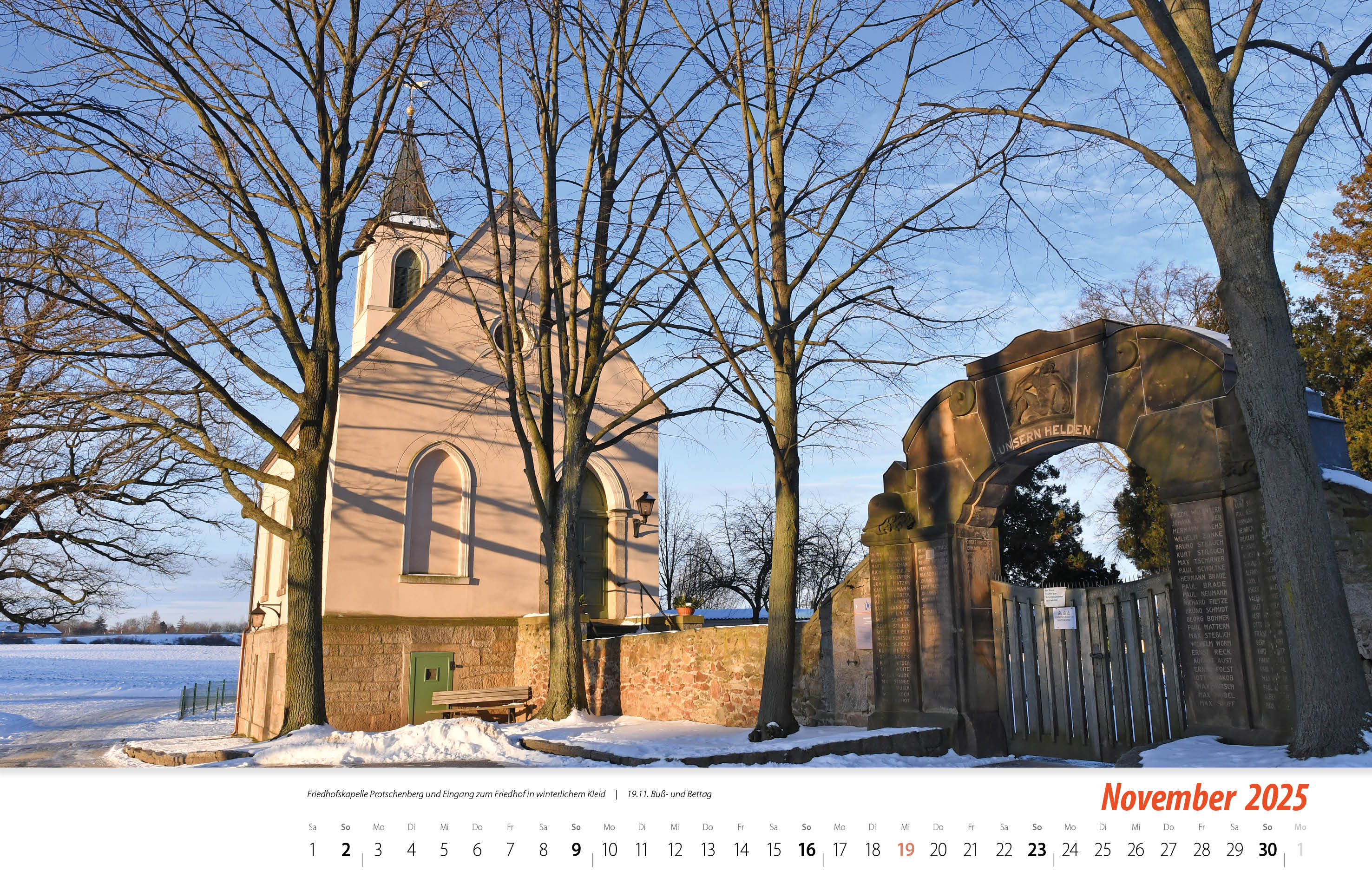 Bautzen Kalender 2025 vorgedruckt November 2025
