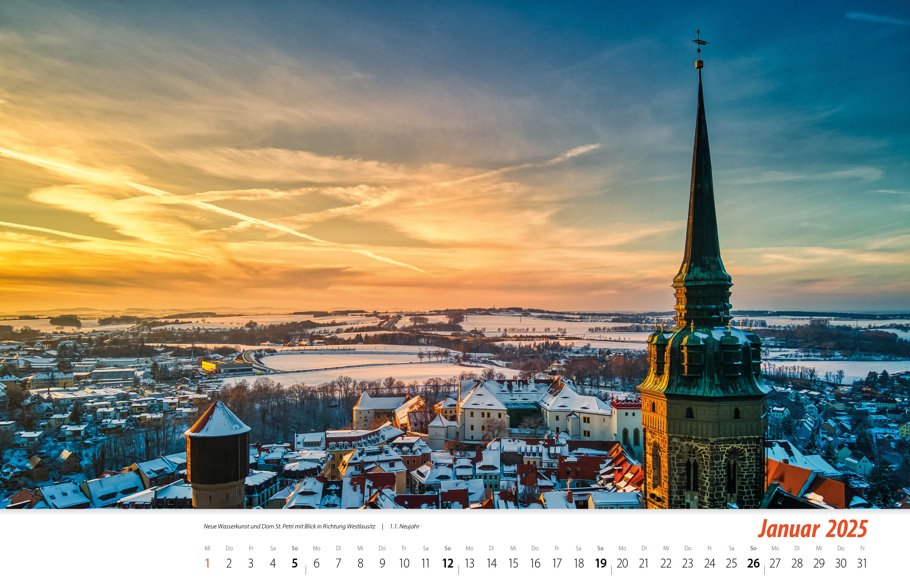 Bautzen Kalender 2025 vorgedruckt Januar 2025
